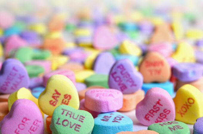 valentines message hearts candy