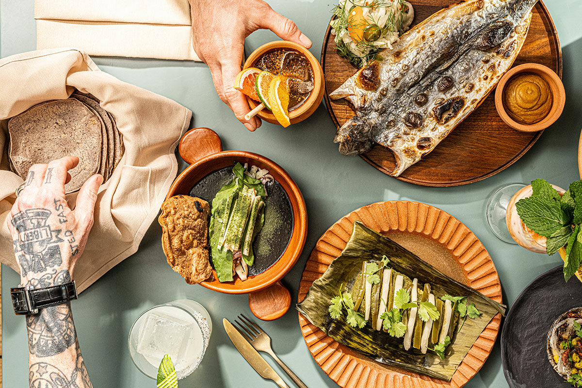 a dinner spread at casa susanna