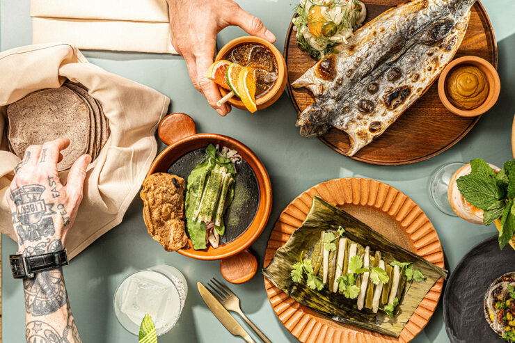 a dinner spread at casa susanna